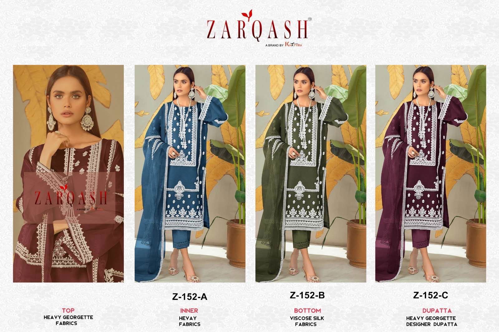 Zarqash Z 152 Georgette Pakistani Readymade Suits
